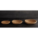 Set of 3 Round Sea Grass Basket Trays | 9-12" Diameters