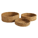 Set of 3 Seagrass Round Chakas Basket Set | Rustic Home Office Storage