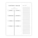 Set of 4 Copy of Control Freak Weekly List Notepad | 8.5" x 11" Desk Planner