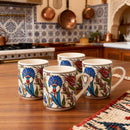 Set of 4 Handmade in Türkiye Ceramic Botanical Mugs - 9 Styles Available