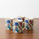 Set of 4 Handmade in Türkiye Ceramic Botanical Mugs - 9 Styles Available