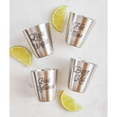 Set of 4 Personality Stainless Steel Shot Cups | Set of 4 Shot Glasses in Gift Bag
