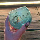 Set of 6 Fancy Another Roly Poly Blue Tinted Glass | 13 oz.