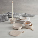 Set of 6 Mini Serving Trivets | Rustic Hot Dishes Ceramic Stand | 5" Diameter