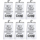 Set of 6 | You & I Are More Than Friends, We're Like a Really Small Gang Funny Snarky Dish Cloth Towel | Funny Tea Towel