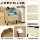 LED Nightstand Set with Charging Station & Drawer (Set of 2)