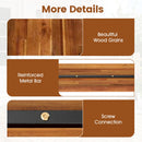 47.5" Acacia Wood Patio Bench with Metal Legs