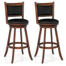 Set of 2 29 Inch Swivel Bar Height Stool Wood Dining Chair Barstool