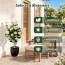 Artificial Camellia Tree 39.5" with Cement Pot - Set of 2