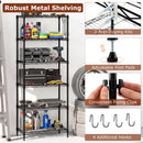 Set of 2 4-Tier Metal Storage Shelving Unit with V-Shaped Wire Rack and 1000 LBS Capacity-Black