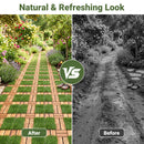 Acacia Wood Interlocking Deck Tiles with Artificial Grass