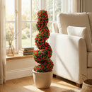 Artificial Spiral Topiary Trees 36" with Ground Spikes Set of 2