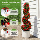 Artificial Spiral Topiary Trees 36" with Ground Spikes Set of 2