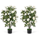 Artificial Rose Tree with Blooming Flowers - Set of 2