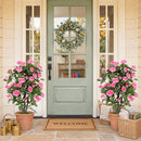 Artificial Rose Tree with Blooming Flowers - Set of 2
