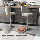 Set of 2 Bar Chairs with Footrest Electroplated Metal Base and Anti-Slip Ring