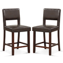 2 Piece Bar Chair Set with Hollowed Back and Rubber Wood Legs