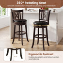 Swivel Bar Stools Set of 2 with Backrest - 30 Inch