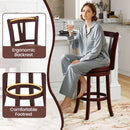 Set of 2 Counter Height Swivel Barstools with High Backs and Footrests