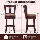 Set of 2 Counter Height Swivel Barstools with High Backs and Footrests