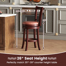 Set of 2 Counter Height Swivel Barstools with High Backs and Footrests
