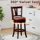 Set of 2 Counter Height Swivel Barstools with High Backs and Footrests