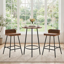 Counter Height Bar Stool Set with Low Back and Footrest