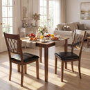 Set of 2 Dining Chair Fabric/Faux Leather Upholstered with Padded Seat