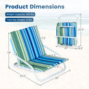Folding Beach Chairs Set of 2 with Padded Seat