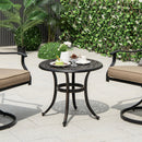 Aluminum Patio Side Tables Set of 2 with Adjustable Feet
