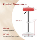 Height Adjustable Swivel Bar Stool Set of 2 - Red