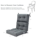 High Back Chair Cushion Set with Adjustable Height (2-Pack)