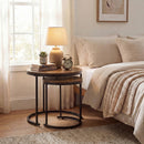 Set of 2 Modern Round Stacking Nesting Coffee Tables for Living Room
