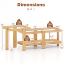 Nesting Coffee Tables Set of 2 with Rattan Shelf - Natural
