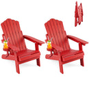 Folding Adirondack Chairs Set of 2 with Adjustable Backrest
