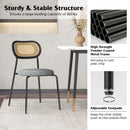 Set of 2 Rattan Dining Chair with Metal Legs