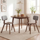 Set of 2 Rubber Wood Dining Room Chairs with Teddy Velvet Padded Backrest