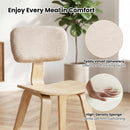 Set of 2 Rubber Wood Dining Room Chairs with Teddy Velvet Padded Backrest