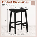 Saddle-Seat Counter Height Stools Set of 2 with Footrests