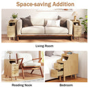 Set of 2 Solid Wood Night Side Table with Pull-out Tray and 2 Storage Drawers