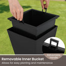 Square Taper Planter with Self-Watering System - Set of 2