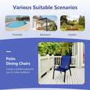 Set of 2 Stackable Patio Dining Chairs Set with Armrest