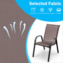 Set of 2 Stackable Patio Dining Chairs Set with Armrest