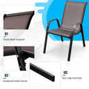 Set of 2 Stackable Patio Dining Chairs Set with Armrest
