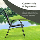 Set of 2 Stackable Patio Dining Chairs Set with Armrest
