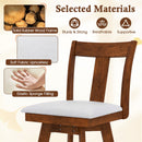 Set of 2 Swivel Dining Room Chairs with Rubber Wood Frame-Walnut