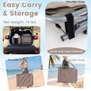 Set of 2 Tanning Chairs with Face Arm Holes Portable with 4-Level Backrest