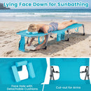Set of 2 Tanning Chair Portable Chaise Lounge Chair with 4-Position Adjustable Backrest