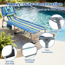 Set of 2 Tanning Chair Portable Chaise Lounge Chair with 4-Position Adjustable Backrest