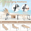 Adjustable Tanning Chaise Lounge Set of 2 with Face Hole